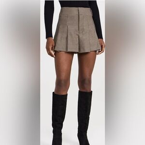 Alice + Olivia Brown Houndstooth Skort